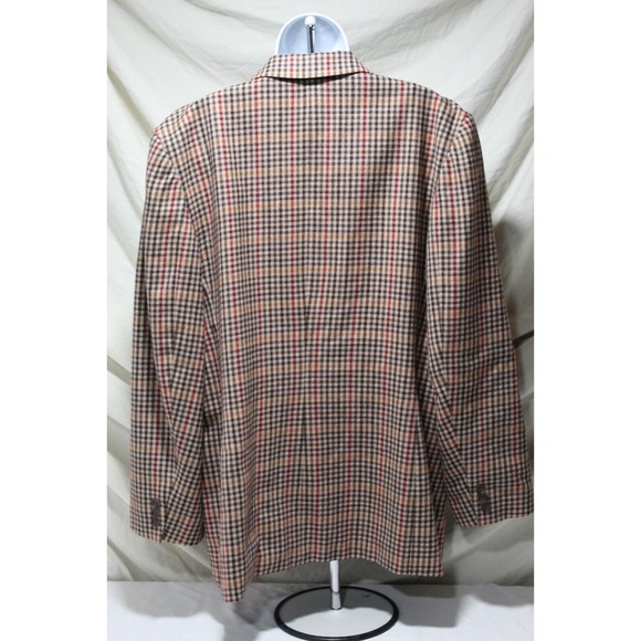 JH Collectibles Vtg Women's 16 Blazer Brown/Red Check Pattern Pockets 100% Wool - Picture 3 of 16